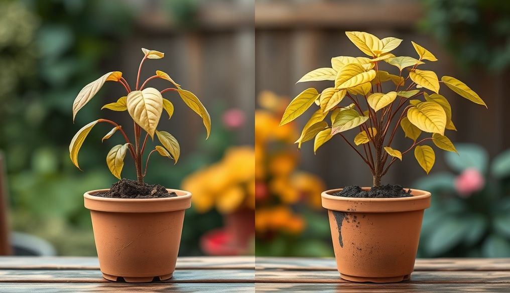 What are the signs of overwatering or underwatering plants and how to fix them?